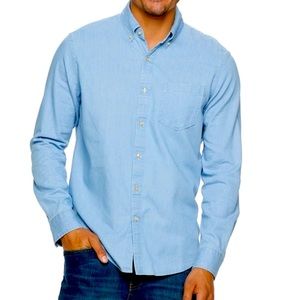Sonoma Blue Button Down Long Sleeve Shirt Twill